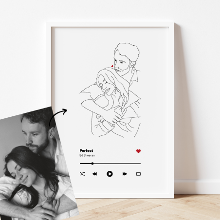 Affiche illustration de ton couple avec ta musique préférée