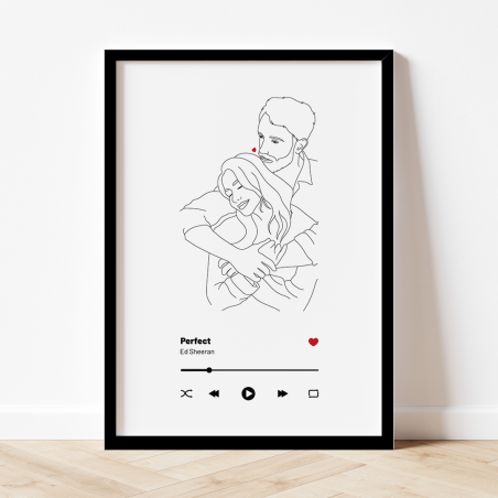 Affiche illustration de ton couple avec ta musique préférée