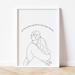 Affiche Line art personnalisée avec citation
