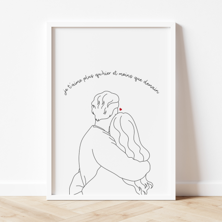 Affiche Line art personnalisée avec citation
