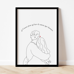 Affiche Line art personnalisée avec citation