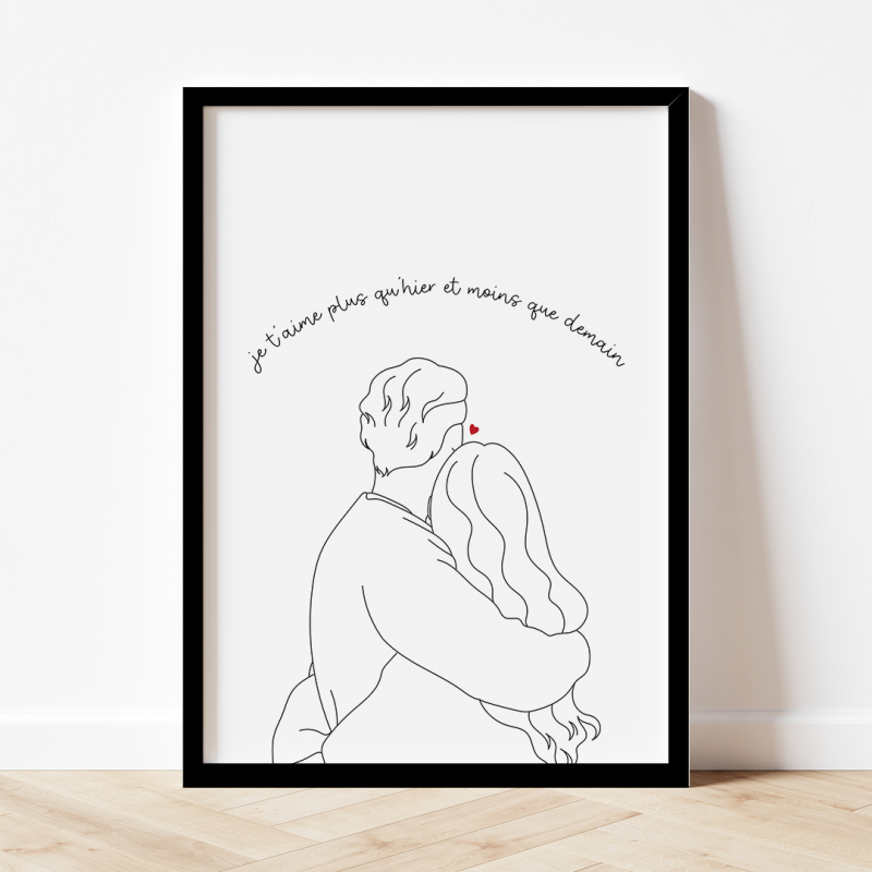 Affiche Line art personnalisée avec citation