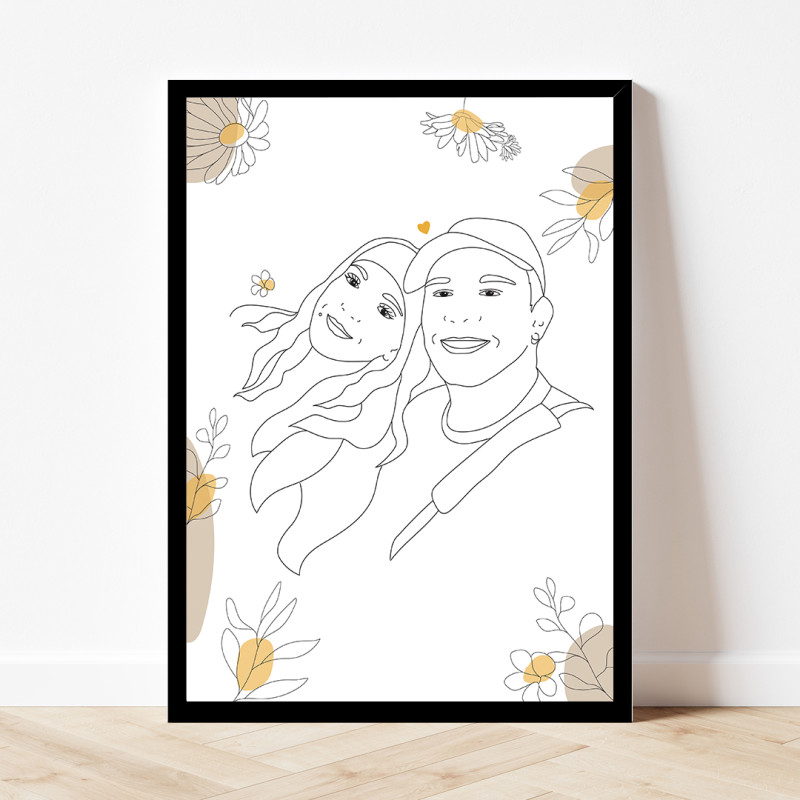 L'affiche personnalisée avec des fleurs jaunes est idéale pour toute la famille.
