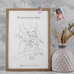 Crée une affiche pour la marraine ou le parrain de ton bébé avec une date ou une citation