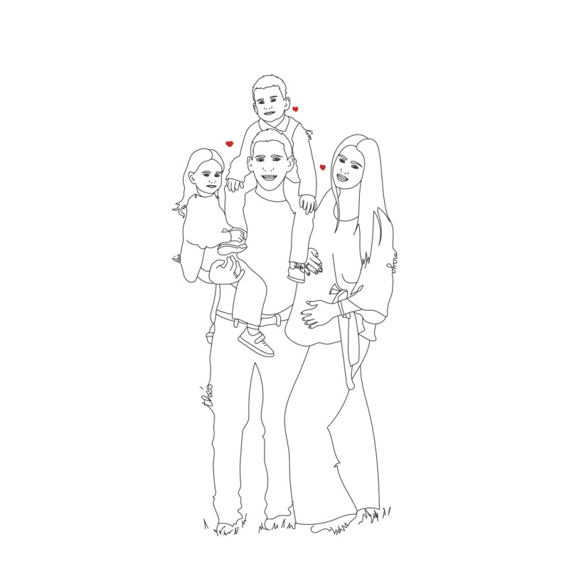 Affiche personnalisée avec prénom inclus dans une illustration line art