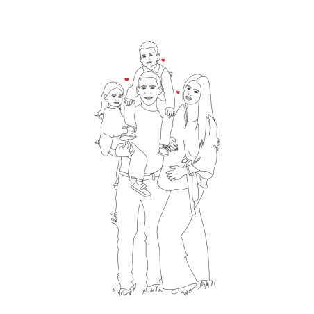 Affiche personnalisée avec prénom inclus dans une illustration line art