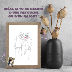 Affiche line art avec retouche ou rajout sur la photo