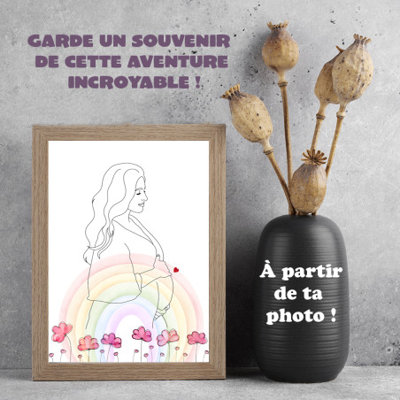 Affiche femme enceinte personnalisée