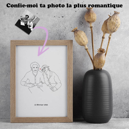 Affiche avec illustration d'après photo pour fêter ton PACS