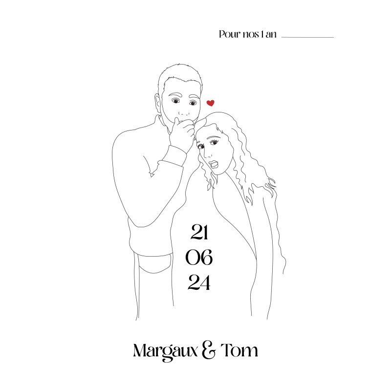 Affiche avec un dessin d'après ta photo de couple