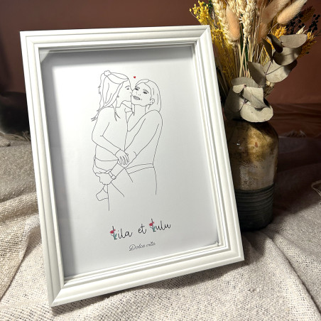 Cadre lumineux personnalisé d’après ta photo – Illustration line art