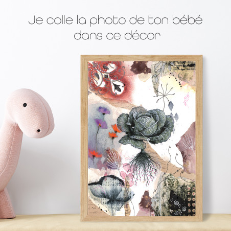 Affiche personnalisée Mon chou avec la photo de bébé