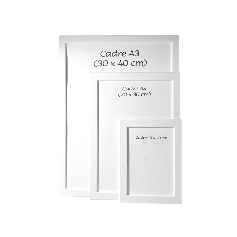 Cadre avec dessin d'après photo