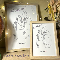 Cadre avec dessin d'après photo